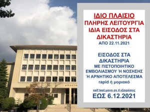 ΦΕΚ Β 5401 - 20.11.2021 ΝΕΑ ΚΥΑ 72486"Έκτακτα μέτρα προστασίας της δημόσιας υγείας από τον κίνδυνο περαιτέρω διασποράς του κορωνοϊού COVID-19 από ΔΕΥΤΕΡΑ, 22.11.2021 ώρα 06:00 έως ΔΕΥΤΕΡΑ, 6.12.2021 ώρα 06:00.-