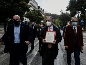 Tον Πρωθυπουργό της Χώρας Κυριάκο Μητσοτάκη συνάντησε 1.3.2021 αντιπροσωπεία της Ολομέλειας των Προέδρων των Δικηγορικών Συλλόγων Ελλάδος, στο Μέγαρο Μαξίμου   